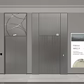 Sleek Modern Elevator Doors Design With Metallic Surface And Geometric Decorative Elements