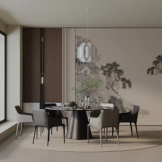 Modern dining table 3d model