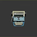 Vintage ANITA Typewriter With Blue And Beige Body And Classic Keyboard