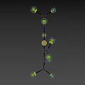 Modern Molecular Structure Chandelier With Black Metal Frame And Spherical Bulbs