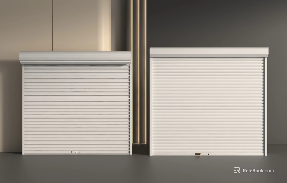 Modern White Roller Shutters With Vertical Slats For Home Or Office 3d model 