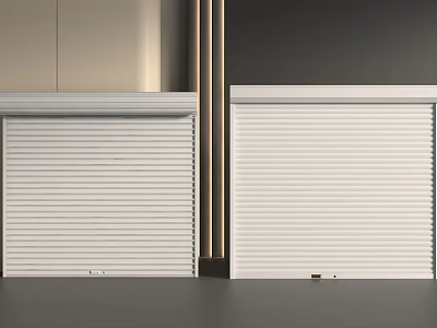Modern White Roller Shutters With Vertical Slats For Home Or Office 3d model