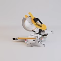 Industrial Mitre Saw Equipment With Yellow Upper Structure And Silver Base Components