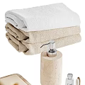 Natural Stone Textured Bathroom Accessories Set With Towels Dispenser