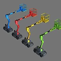 Colorful Industrial Aerial Work Platforms with Extendable Booms and Work Baskets for Construction