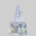 Shiny Spiral Christmas Tree Decoration With Merry Christmas Text And Snowflake Designs