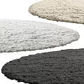Soft Plush Round Rugs in White Beige Dark Gray for Modern Living Room Decor