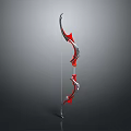 Modern Red And Silver Archery Bow With Sleek Stylish Artistic Design