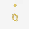 Modern Golden Circular Design Chandeliers With White Shade In Two Different Sizes