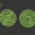 Antique Copper Circular Mirrors With Intricate Carved Patterns And Central Knob