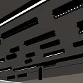 Modern Lighting Fixture Combination With Strip Track And Ceiling Mounted Designs 3d model