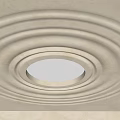 Ceiling Design With Circular Wavy Patterns And Central Light Fixture 3d model