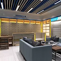 China Sports Lottery Store Modern Interior With Comfortable Sofas Coffee Table And Display Cabinets