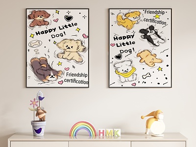 Children's Cartoon Decorative Painting Hanging Painting 3d model