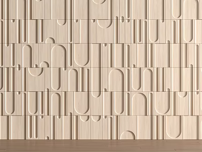 Modern Wooden Background Wall Design With 3D Geometric Patterns And Textured Surface 3d model