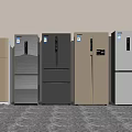 Modern Kitchen Refrigerators with Sleek Designs and Multiple Color Options 3d model