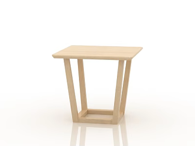 Light Colored Wooden Side Table With Modern Minimalist Design And Geometric Legs 3d model