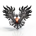Phoenix Mythical Bird With Black Flame Like Wings And Red Body Features