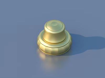 Golden Round Decorative Object With Shiny Surface On Blue Background Smooth Design 3d model