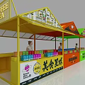 Colorful Retail Stalls Display Youth Practical Products And Drinks At Event