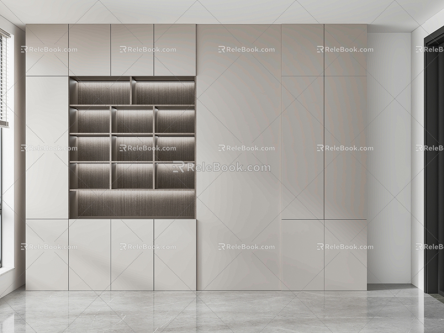 Wardrobe Cabinet Bookcase File Cabinet 3d model