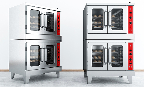 Double Oven Modern Oven Bakery 3d model