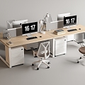 Modern Office Desk and Chair Office Desk and Chair Staff Station Computer Desk and Chair 3d model