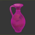 Red Vintage Pottery Jug With Handle Glazed Surface And Classic Design