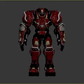 Powerful Red And Silver Mech Warrior With Complex Mechanical Structure In Standing Pose 3d model