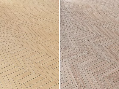 Wooden Flooring with Herringbone Pattern in Light and Dark Tones for Modern Interiors 3d model