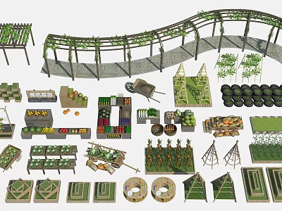 Modern Garden Courtyard Garden 3d model