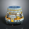 Creative Mars Themed Dome Shaped Living Supplies With Blue Yellow Design For Home Storage Decor