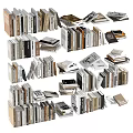 Diverse Stacked Books And Magazines With Various Genres And Cover Styles