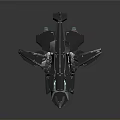 Futuristic Black Multi Wing Cosmic Spaceship With Aerodynamic Design And Illuminated Details