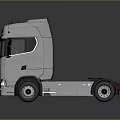Silver Scania Tractor Truck With Modern Front Design And Shiny Exterior