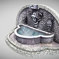 Outdoor Stone Garden Ornament Fountain With Arched Design Carved Decorations And Water Basin