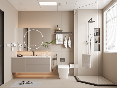 Modern toilet shower bathroom cabinet model