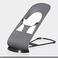 Gray Baby Rocker With Fabric Seat Adjustable Strap Modern Design And Support Legs
