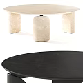 Functional Round Marble Table With Cylindrical Support Legs And Modern Design Structure 3d model