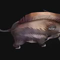 Fierce Fantasy Boar Game Character With Large Tusks Spiked Mane And White Stripes