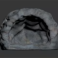 Rock Cave Shaped Scene Prop With Textured Surface And Hollow Design