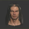 Realistic Male Head With Long Dark Hair And Facial Organs Including Eyes Nose Mouth Beard