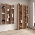 Qui Ancient Style Storage Rack Wall-mounted Wall Decoration Rack Floor-standing Storage Rack Partition Bookshelf 3d model