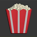 Red And White Striped Popcorn Bucket Filled With Fresh Popcorn Perfect For Movie Nights