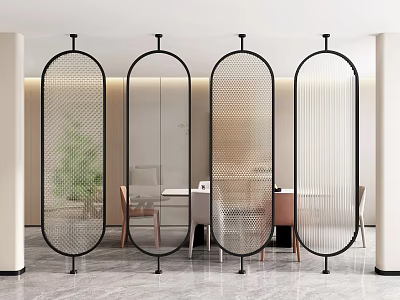 Glass Partition Screen Glass Screen Frosted Glass Partition Changhong Glass Screen Separation Wall 3d model
