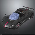 Silver Open Top Supercar With Pink Stripes Red Rims And Sporty Design