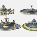 Decorative Garden Fountains Multi Tiered Circular Stone Water Features For Outdoor Landscape Design