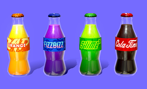 Modern Beverage Soda Bottle 3d model