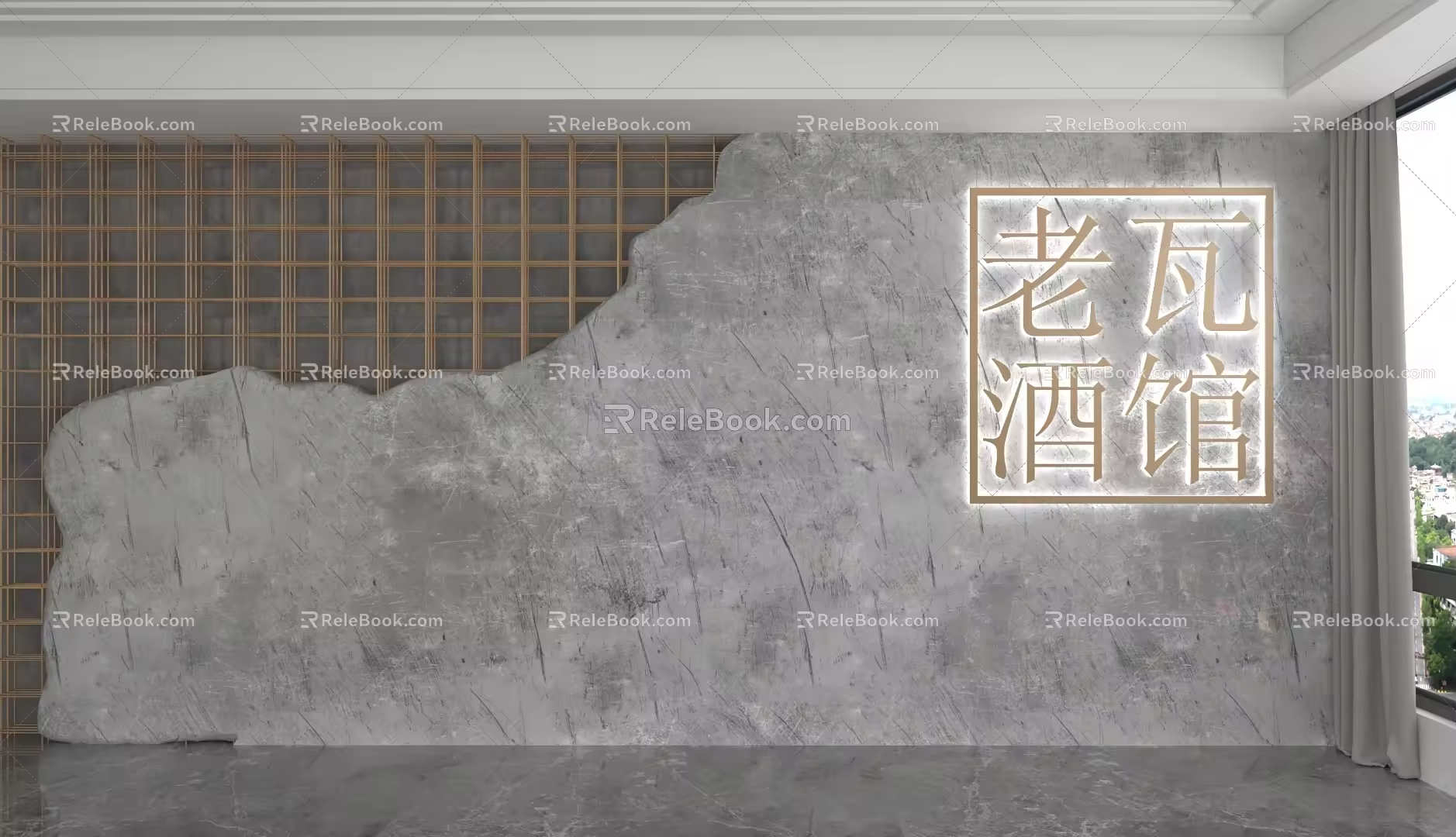 Modern background wall 3d model