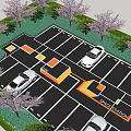 Eco Friendly Parking Lot Design With Trees Greenery And Parking Spaces